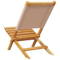 Tuinstoelen 6 st inklapbaar stof en massief hout taupe - thumbnail