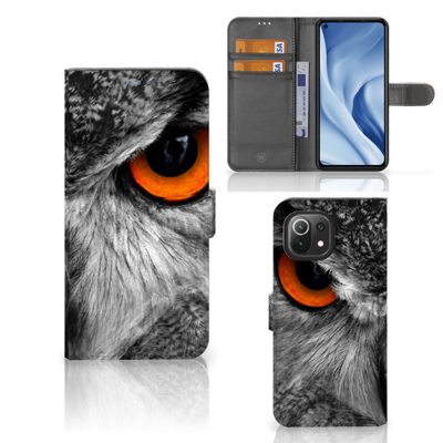 Xiaomi 11 Lite 5G NE | Mi 11 Lite | Telefoonhoesje | Met pasjeshouder | Uil