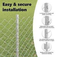 VidaXL Hek met paal zilver 0,8 x 10 m staal - thumbnail