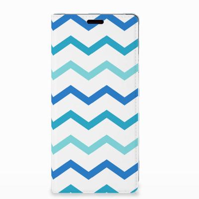 Samsung Galaxy Note 9 Hoesje met Magneet Zigzag Blauw Samsung Galaxy Note 9 Hoesje met Magneet Zigzag Blauw