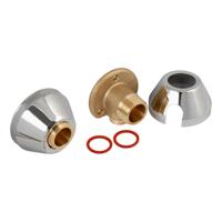 Riko muurplaat koppeling haaks met rozet 3/4" x 15 mm chroom - thumbnail