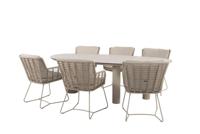 Fabrice diningset met Denia tafel latte printed 240 x 105 cm 4SO - 4so - thumbnail