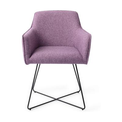Jesper Home Eetkamerstoel 'Hofu' Cross Black, kleur Violet Daisy