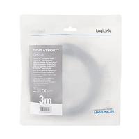 LogiLink CDA0106 DisplayPort kabel 3 m Zwart, Grijs - thumbnail