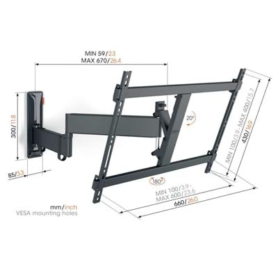 Vogel'S TVM 3645 Draaibare tv-beugel TV beugel Zwart