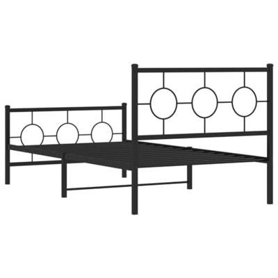 Bedframe met hoofd- en voeteneinde metaal zwart 100x190 cm
