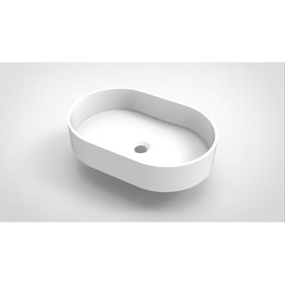 Arcqua Case waskom - 55x36cm - Ovaal - Cast marble Wit Mat WAS115055