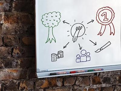 Edding Whiteboardmarker | zwart/rood/blauw/groen | streepbreedte 1,5-3 mm ronde punt | 1 stuk - 4-250-4 - 4-250-4