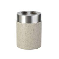 Tandenborstelhouder Sapho Stone Vrijstaand 10.2x7.5 cm Polyresin Beige Sapho - thumbnail
