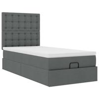 Ottoman bed met matras 80x200cm stof donkergrijs - thumbnail
