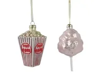 Decoris kersthanger glas popcorn / suikerspin - assortiment - thumbnail