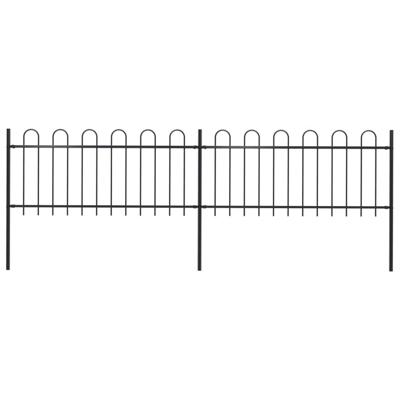 Tuinhek met ronde bovenkant 3,4x0,8 m staal zwart