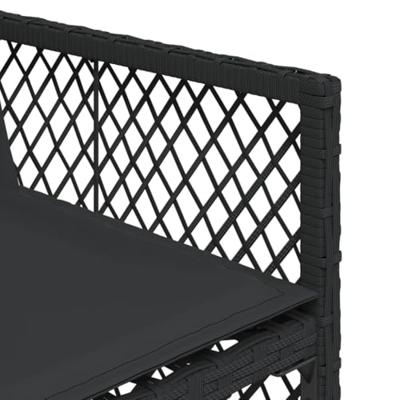 15-delige Tuinset met kussens poly rattan zwart