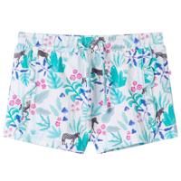 VidaXL Kindershorts met trekkoord 140 ecru en donkermint - thumbnail