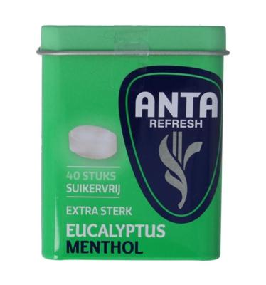 Anta Refresh eucalyptus menthol extra sterk suikervrij 72 Gram Anta Refresh eucalyptus menthol extra sterk suikervrij 72 Gram