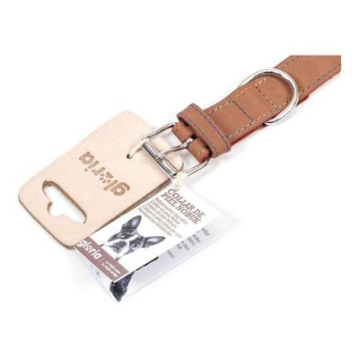Gloria Nubuck lederen hondenhalsband (70cm) (bruin)