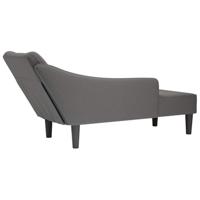 Chaise longue met rechterarmleuning stof donkergrijs - thumbnail