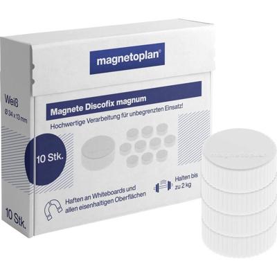 magnetoplan Magneet Discofix Magnum (Ø x h) 34 mm x 13 mm Rond Wit 10 stuk(s) 1660000