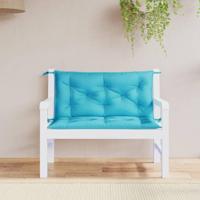 VidaXL Tuinbankkussens 2 st 100x50x7 cm stof turquoise - thumbnail