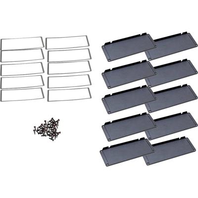 Hammond Electronics Eindplaat Aluminium Zwart (l x b x h) 16 x 194 x 72 mm 10 stuk(s)