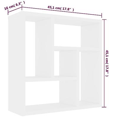 VidaXL Wandschap 45x16x45 cm bewerkt hout wit VidaXL Wandschap 45x16x45 cm bewerkt hout wit