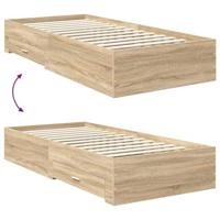 Bedframe met hoofdeinde Sonoma Eiken 100 x 200 cm Bewerkt hout - thumbnail