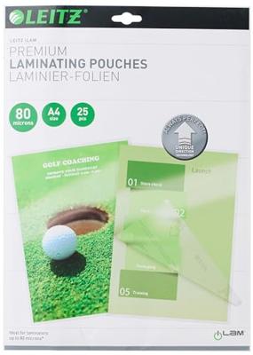 Leitz Ilam lamineerhoes ft A4, 160 micron (2 x 80 micron), pak van 25 stuks Leitz Ilam lamineerhoes ft A4, 160 micron (2 x 80 micron), pak van 25 stuks