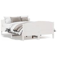 Bedframe zonder matras massief grenenhout wit 135x190 cm - thumbnail