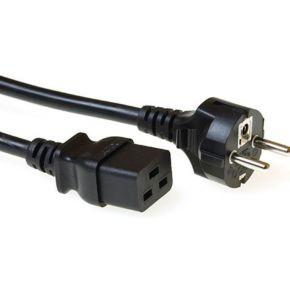 ACT AK5411 230V Stroomkabel Randaarde Stekker Schuko CEE7/7 Male/C19 Zwart - 1,5 meter
