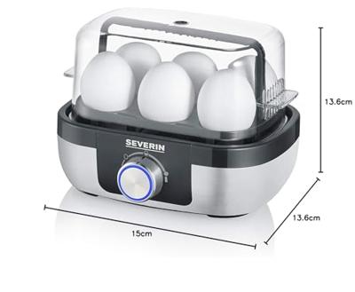 Severin EK3169 Eierkoker Zwart/RVS
