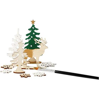 Creativ Company Diy houten figuren, bos met herten, l: 15,5 cm, b: 17 cm, dikte 3 mm, 1 doos