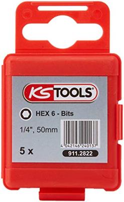 KS Tools 911.2822 Inbus-bit Speciaal staal Vernikkeld E 6.3 5 stuk(s)