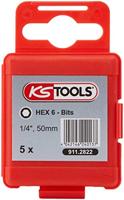 KS Tools 911.2822 Inbus-bit Speciaal staal Vernikkeld E 6.3 5 stuk(s) - thumbnail
