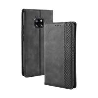 Magnetische sluiting Retro textuur horizontale Flip leren Case voor Huawei Mate 20 Pro met houder & kaartsleuven & portemonnee (zwart) - thumbnail