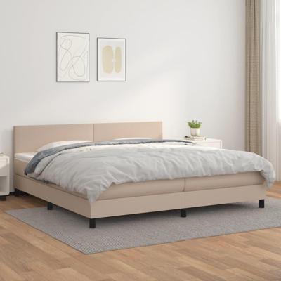 Boxspring met matras kunstleer cappuccinokleurig 200x200 cm