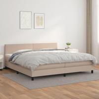 Boxspring met matras kunstleer cappuccinokleurig 200x200 cm - thumbnail