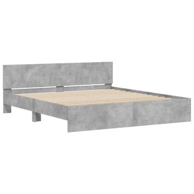 Bedframe met hoofdeinde betongrijs 180x200 cm - thumbnail