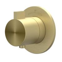 Afbouwdeel IVY Tribe Inbouwthermostaat Symmetry Met Rond Rozet RVS316 Geborsteld Mat Goud PVD IVY - thumbnail