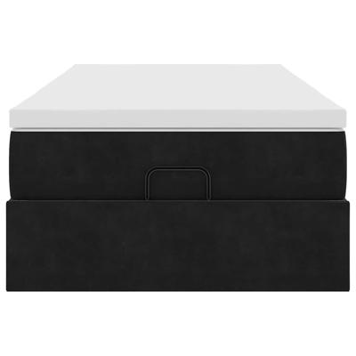 Ottoman bed met matras 80x200cm fluweel zwart