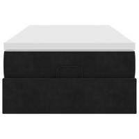 Ottoman bed met matras 80x200cm fluweel zwart - thumbnail