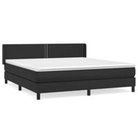 Boxspring met matras kunstleer zwart 180x200 cm - thumbnail