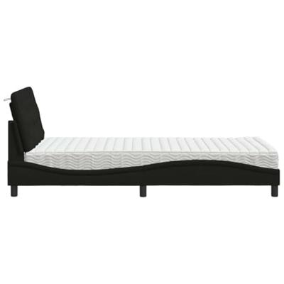 Bed met matras stof zwart 100x200 cm