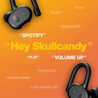 Skullcandy Push Active True Wireless Bluetooth-oordopje voor in het oor, te gebruiken met iPhone en Android, met oplaadetui en microfoon, IP55 water- en stofbestendig - zwart/oranje - thumbnail