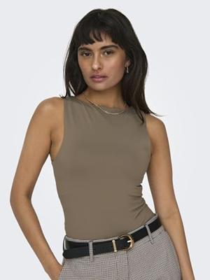 Only Onlea S/l 2-ways Fit Top Jrs Noos Tops En Singlets Walnut