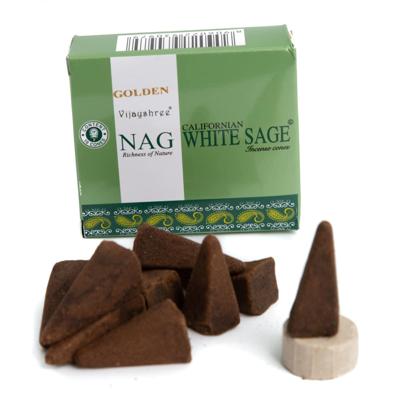 Golden Nag Witte Salie Wierookkegels (1 pakje)