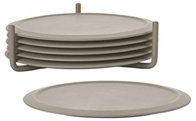 Zone Denmark Singles Onderzetters 6 st. met Houder - Taupe