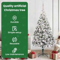 Kunstkerstboom met 300 LED Wit 180 cm PVC en Staal en Kunststof - thumbnail