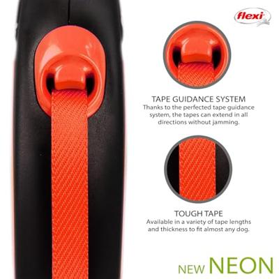 FLEXI ROLLIJN NEW NEON TAPE ZWART / NEON ORANJE M 5 MTR TOT 25 KG