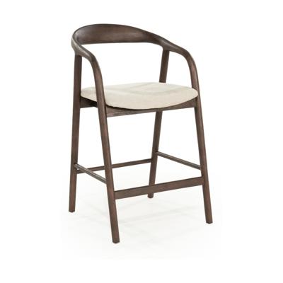 Eleonora Barstoel 'Rayven' Essen en stof, kleur Bruin (zithoogte 65cm)