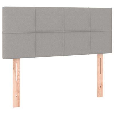 Boxspring met matras stof lichtgrijs 140x190 cm - thumbnail